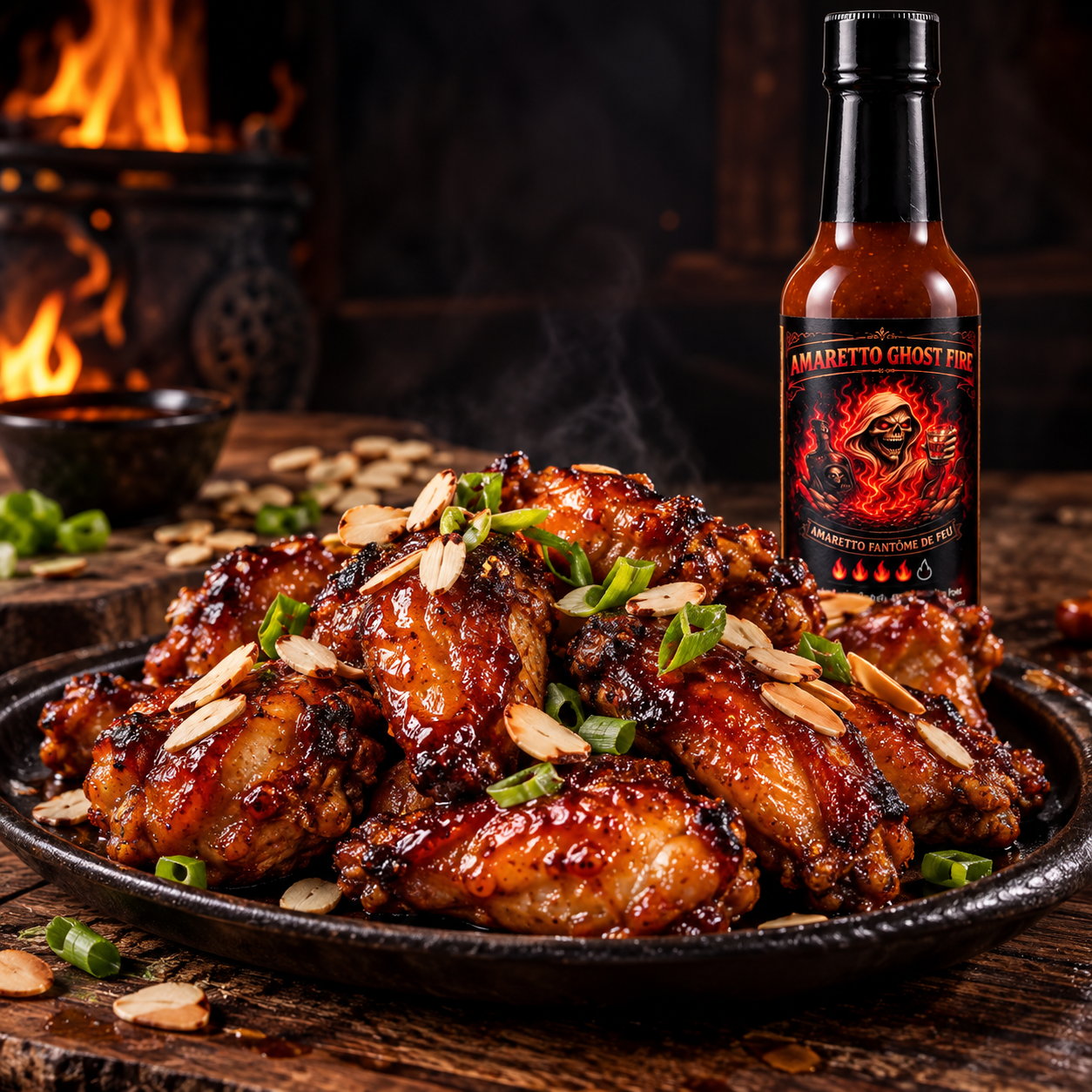 Amaretto Ghost Fire Sticky Wings