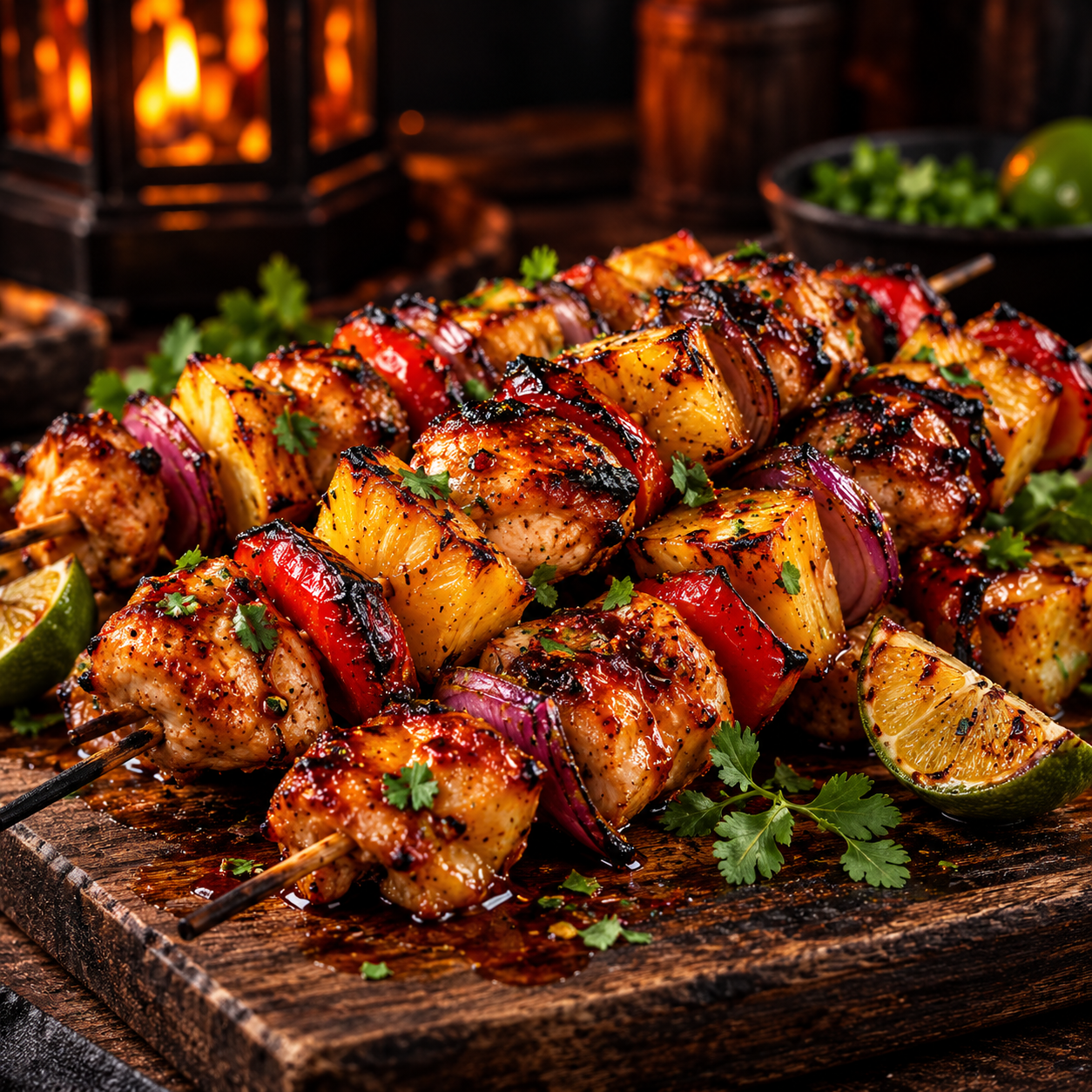 Pineapple Ember Chicken Skewers