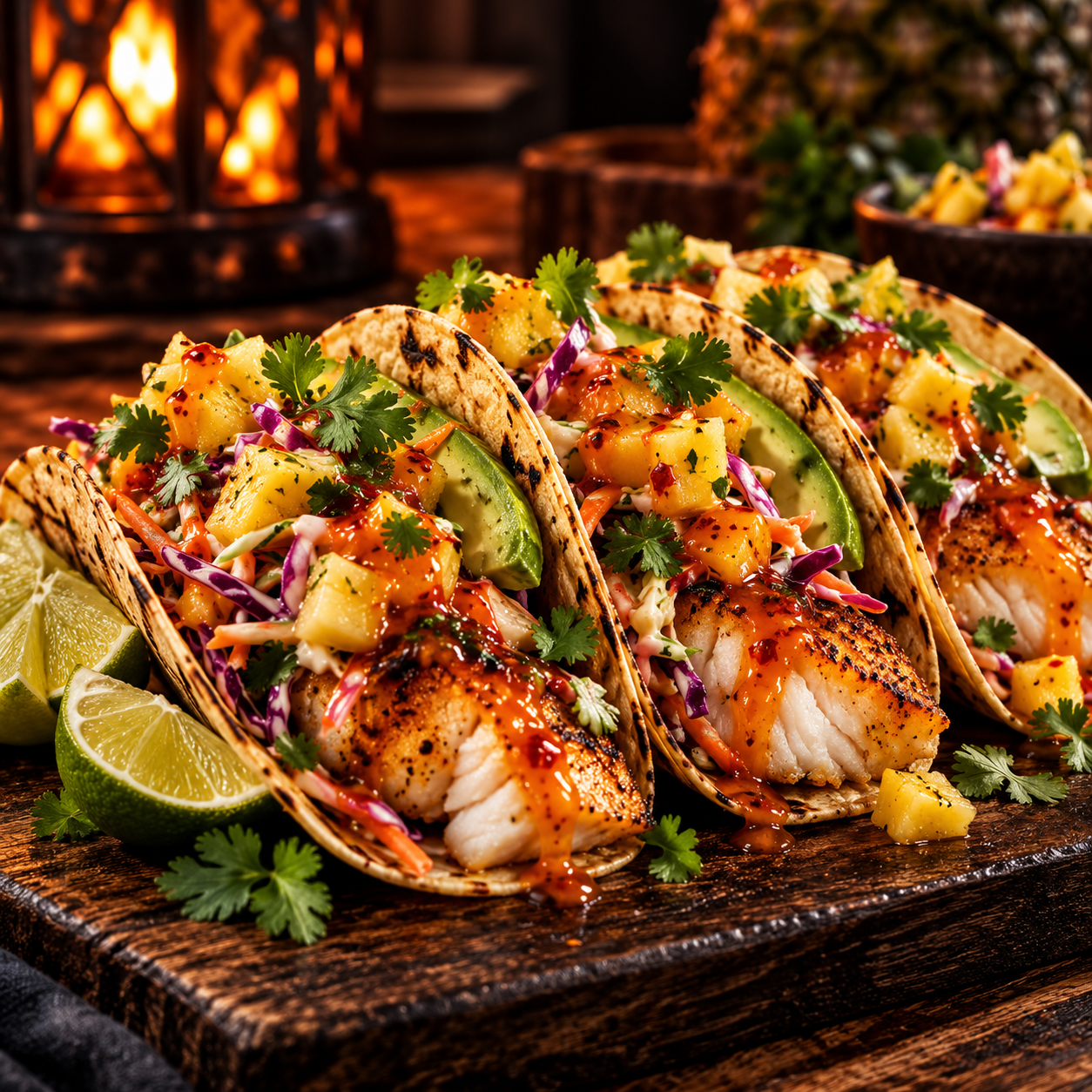Pineapple Ember Fish Tacos