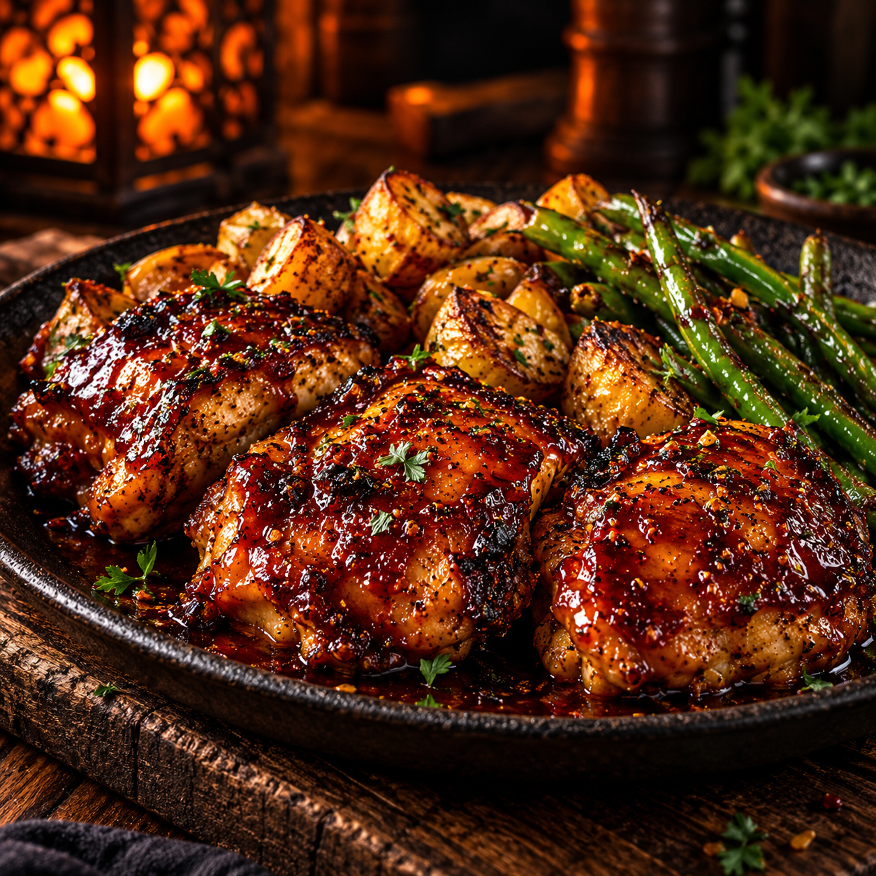 Sticky Chicken Thighs